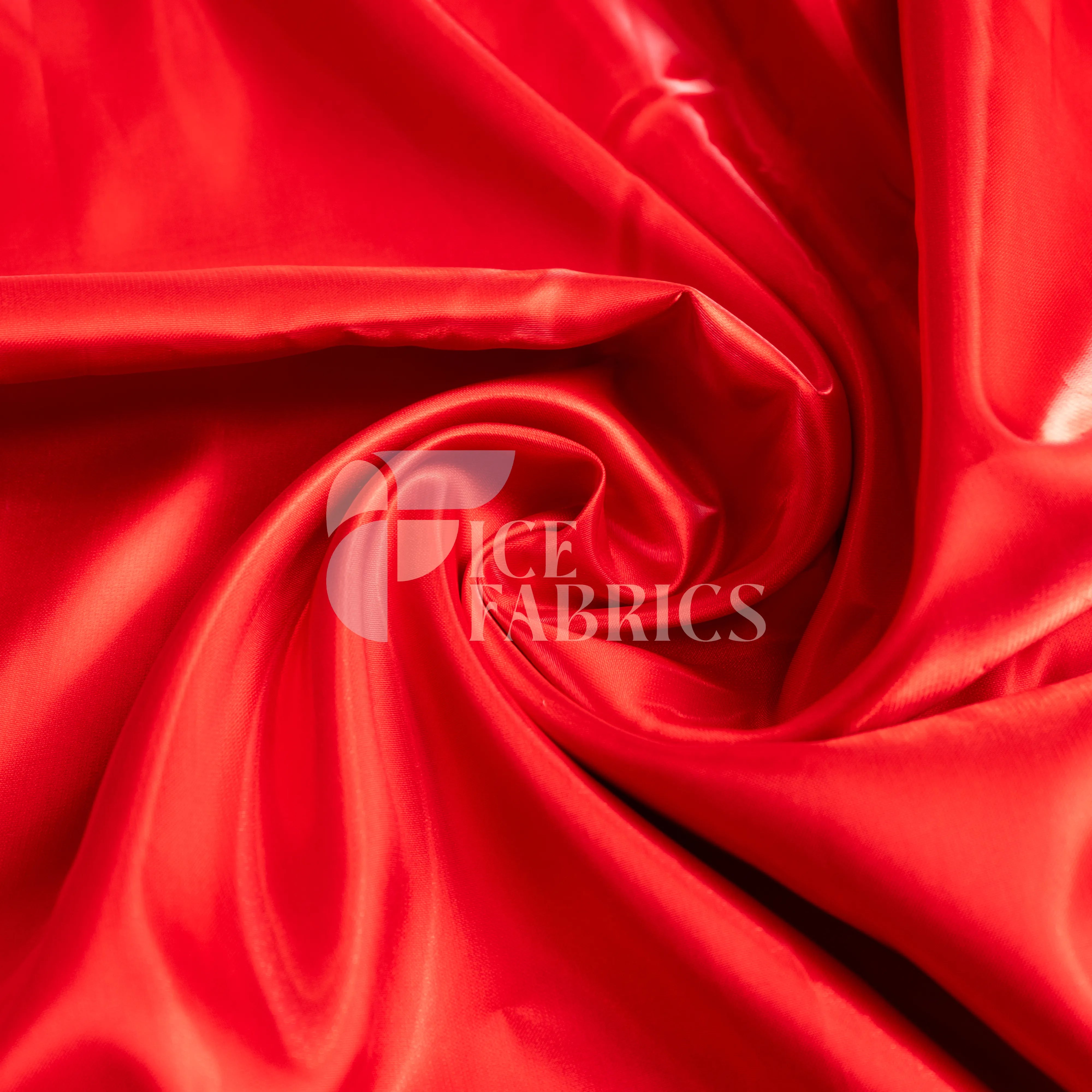 Red Reflective Liquid Crystal Silky Satin Fabric