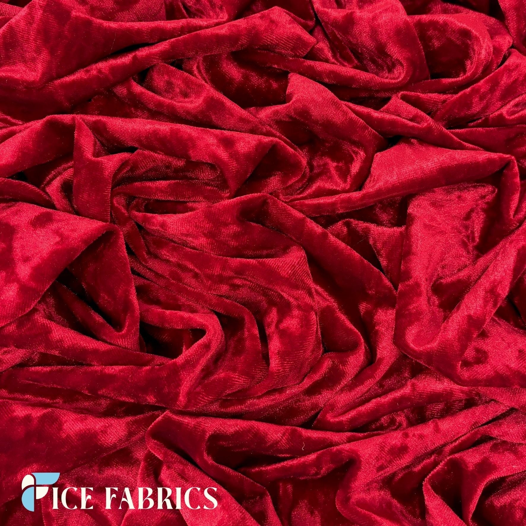 Red Stretch Crushed Velvet Upholstery Fabric | VelvetCrush