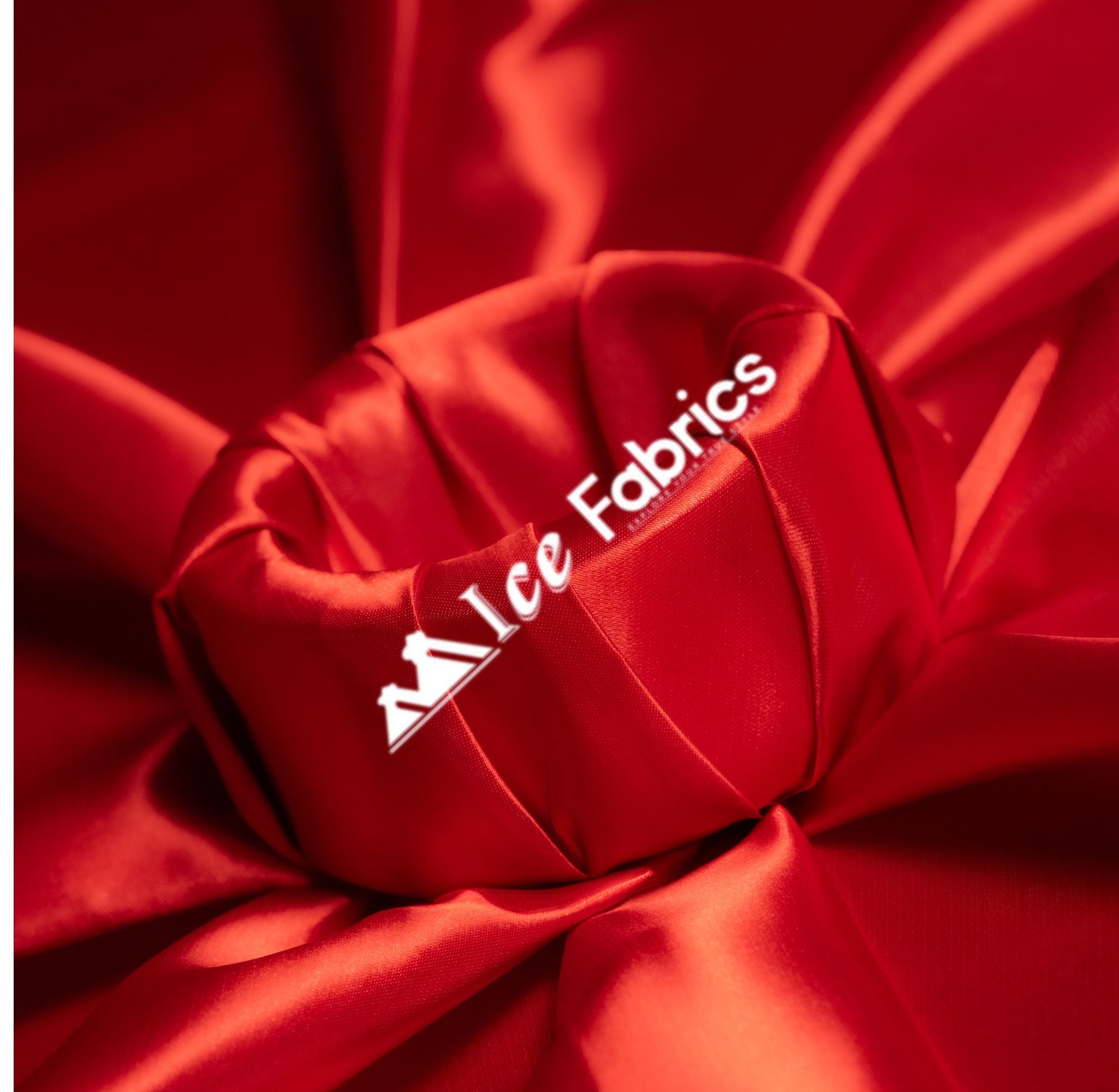 Red Shiny Bridal Satin Fabric - Ice fabrics