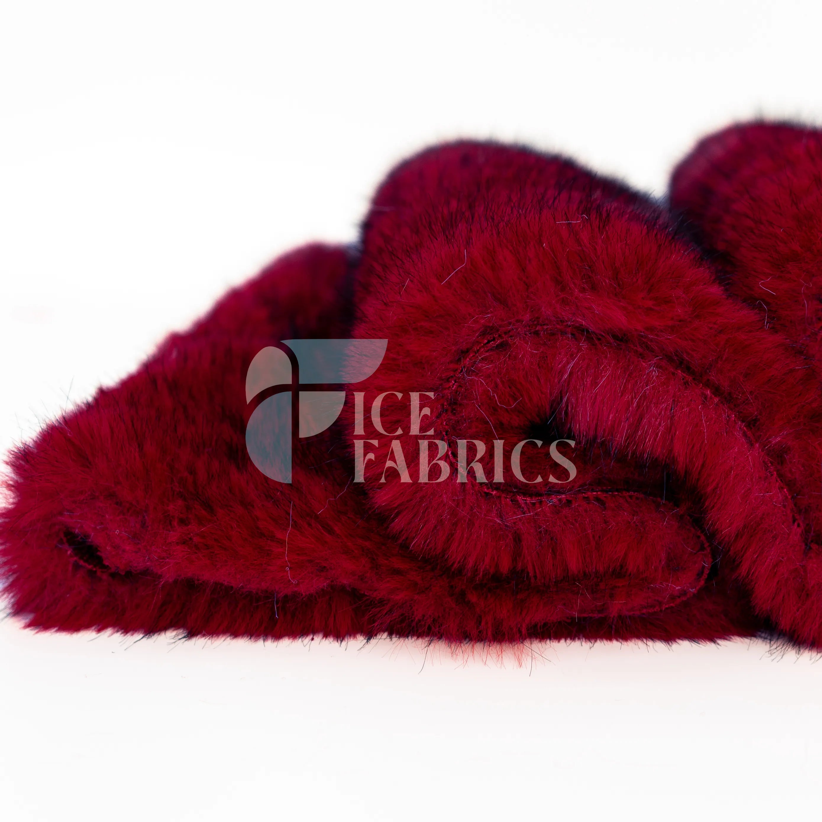 Red Black Arctic Faux Fur Fabric