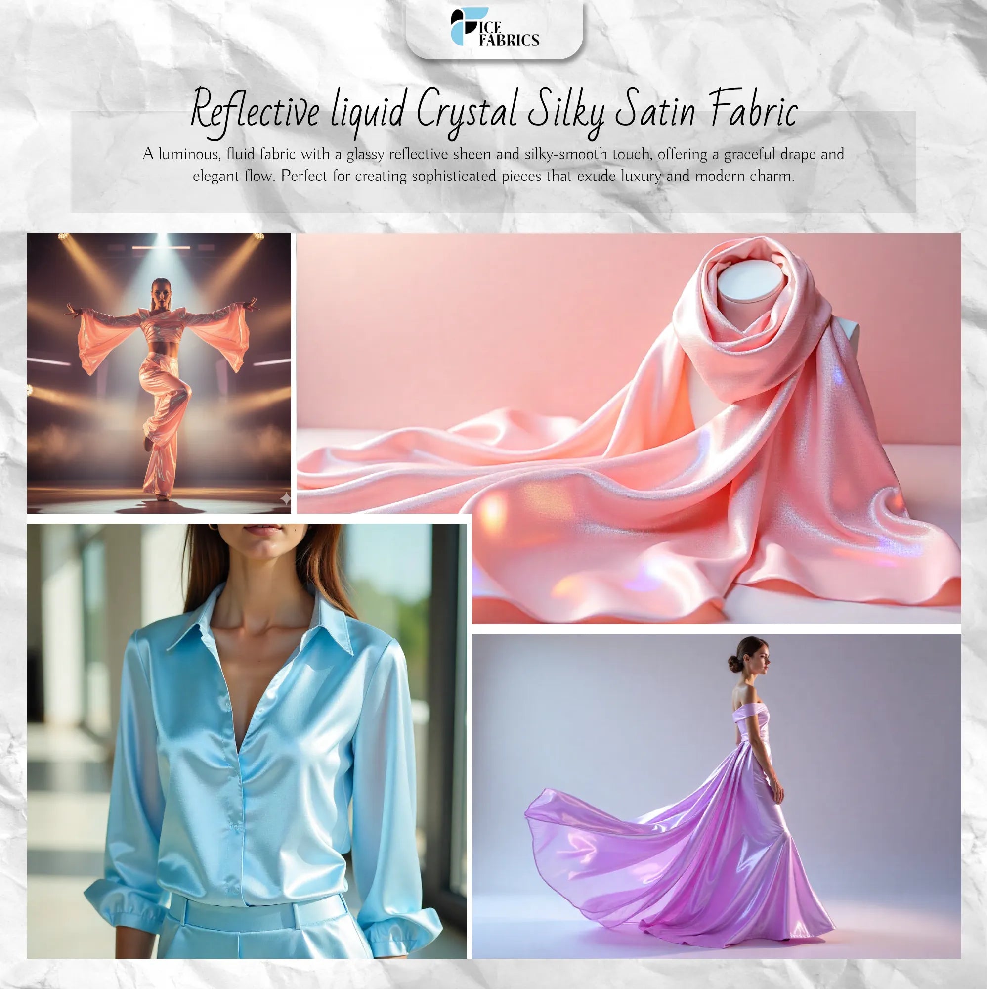 Reflective Liquid Crystal Silky Satin Fabric Usecase