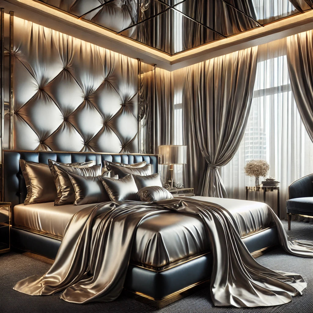 Reflective Liquid Crystal Silky Satin Fabric Home Decor