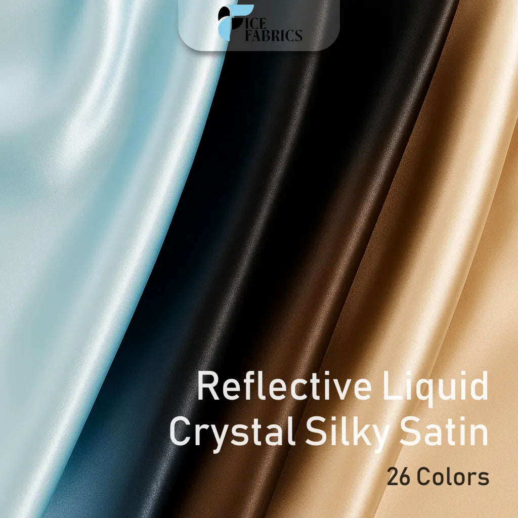 Reflective Liquid Crystal Silky Satin Fabric