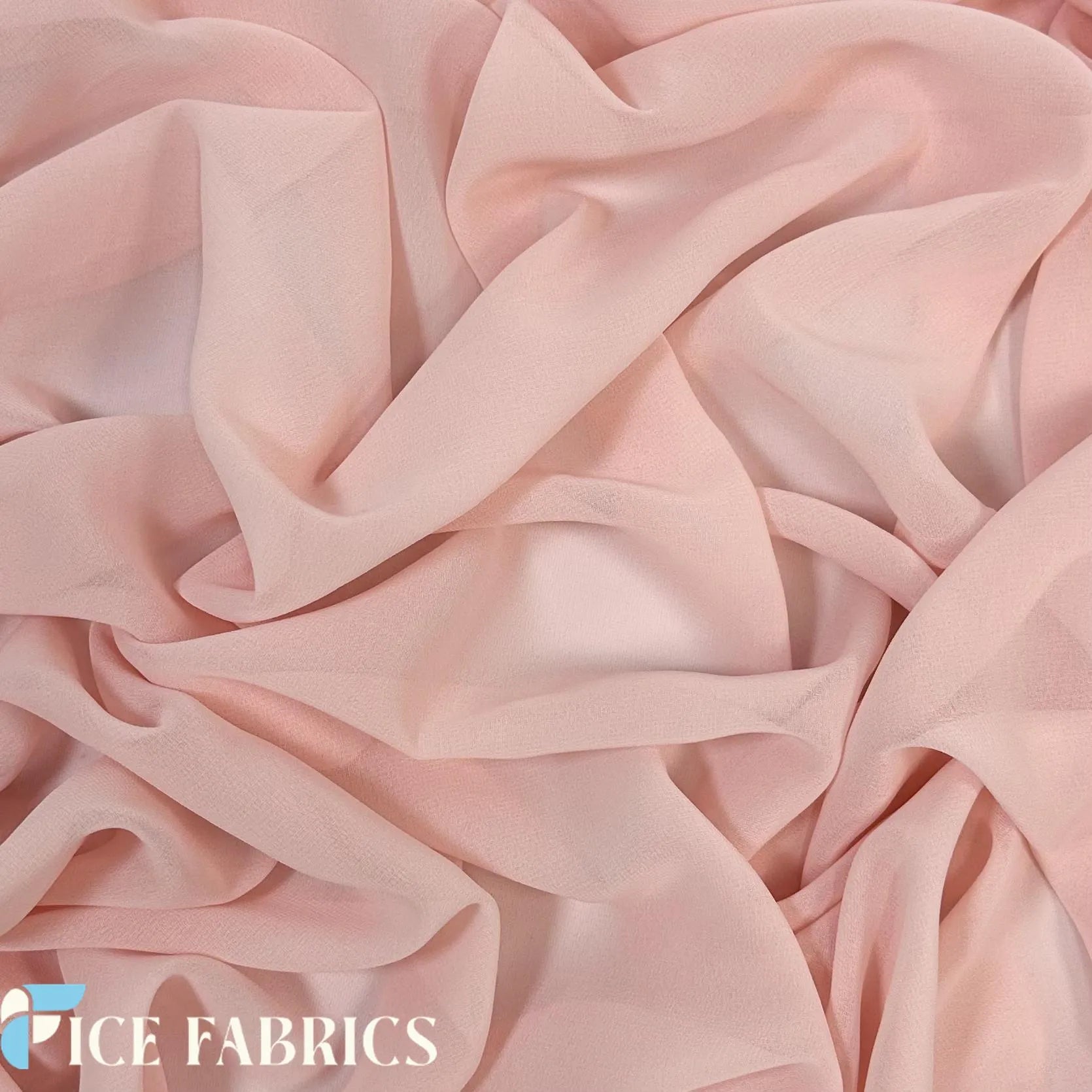 Rose Blush Poly Sheer Chiffon Fabric