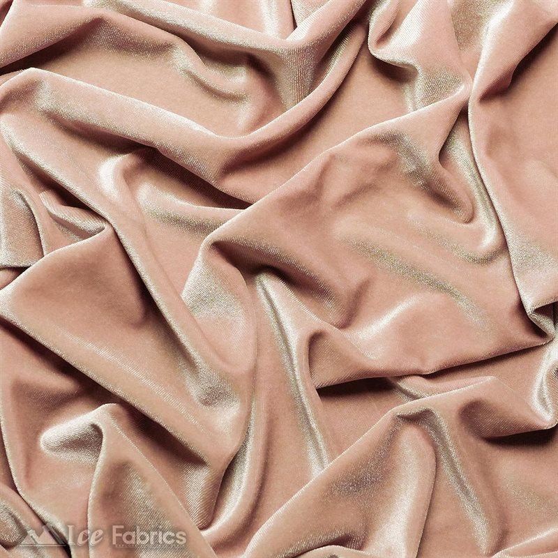 Ice Fabrics Stretch Velvet Fabric Soft and Smooth ICE FABRICS Rose Gold