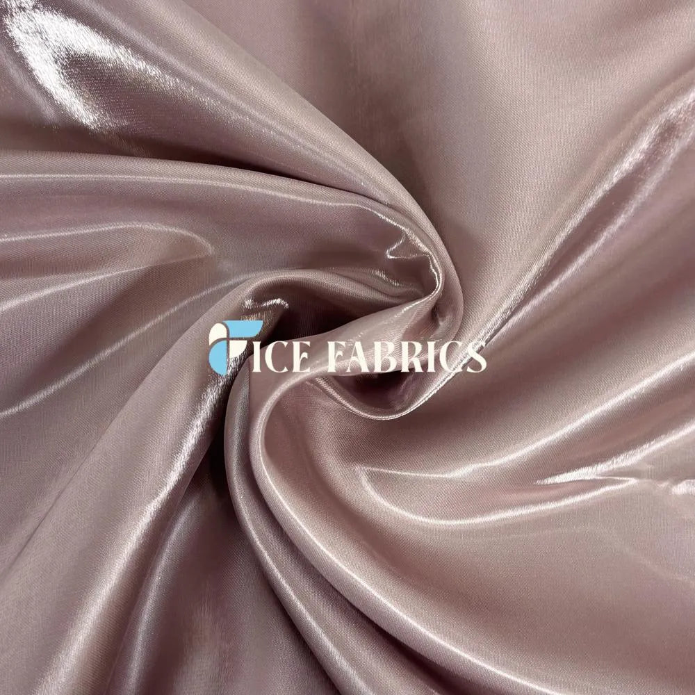 Rose Gold Reflective Liquid Crystal Silky Satin Fabric