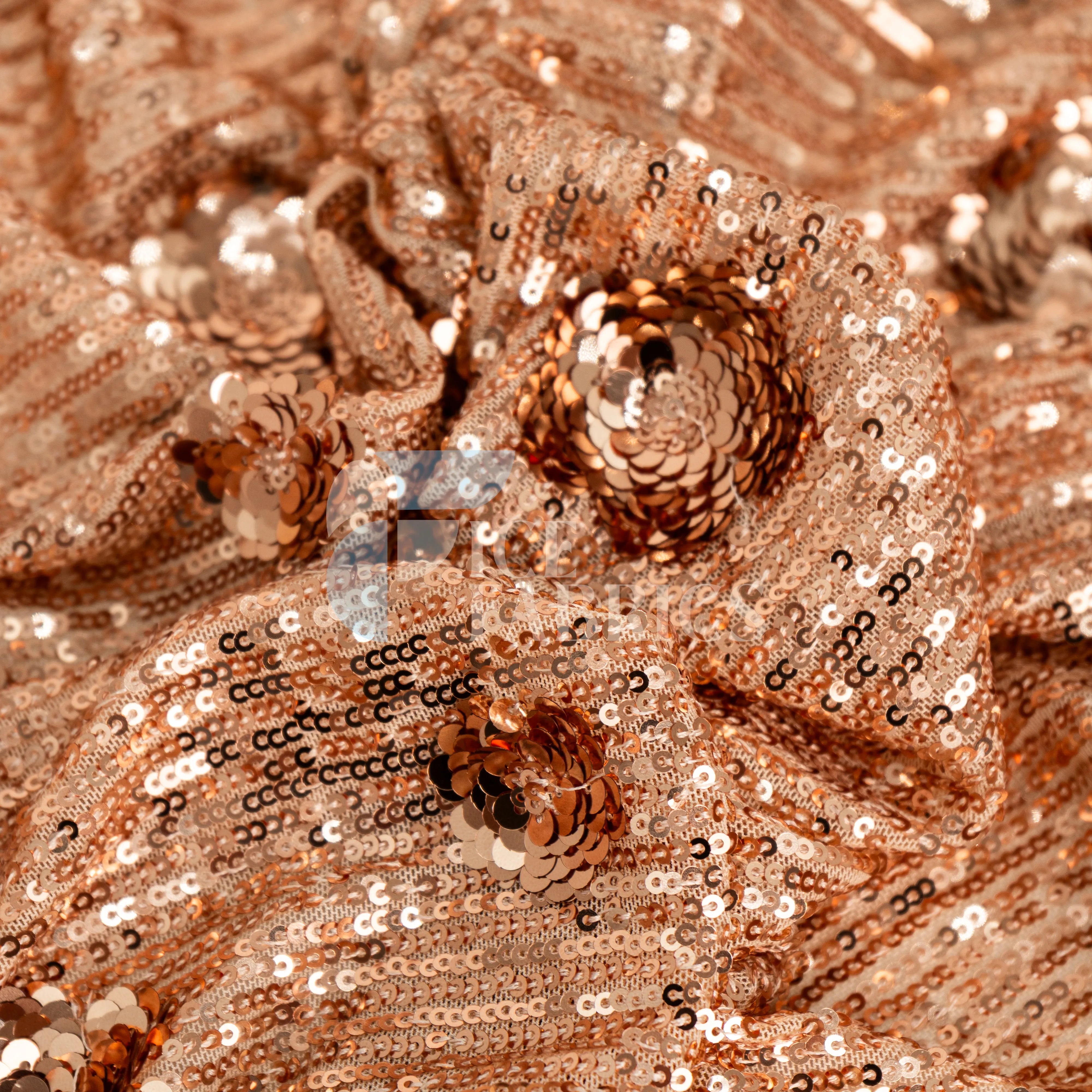 Celeste 3D Floral Stretch Sequin Fabric