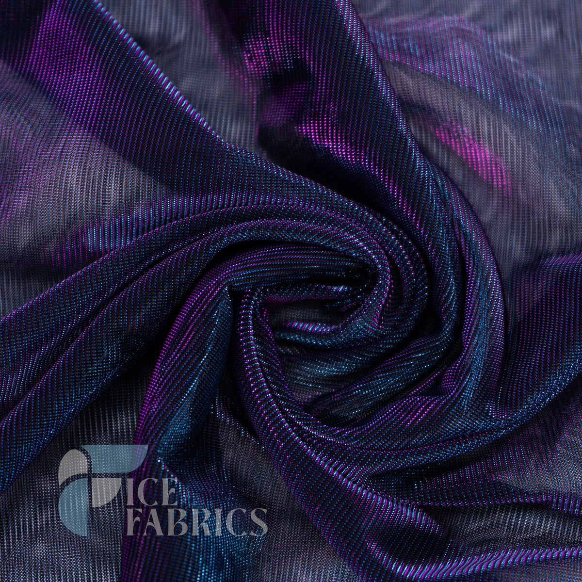 Shimmery Reflective Metallic Mesh Fabric