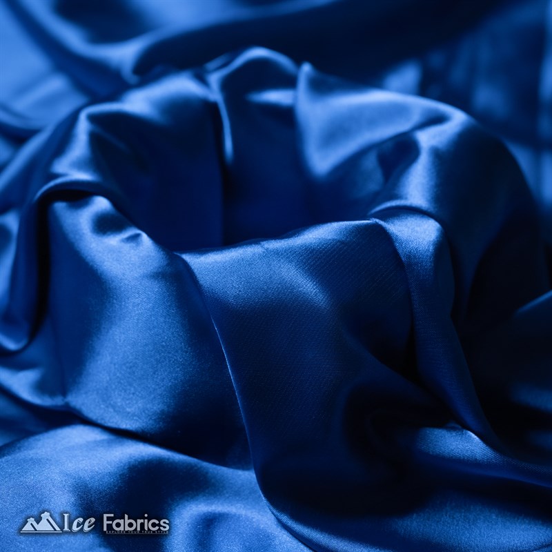 Silky Charmeuse Stretch Satin Fabric Fashion Fabric Royal Blue