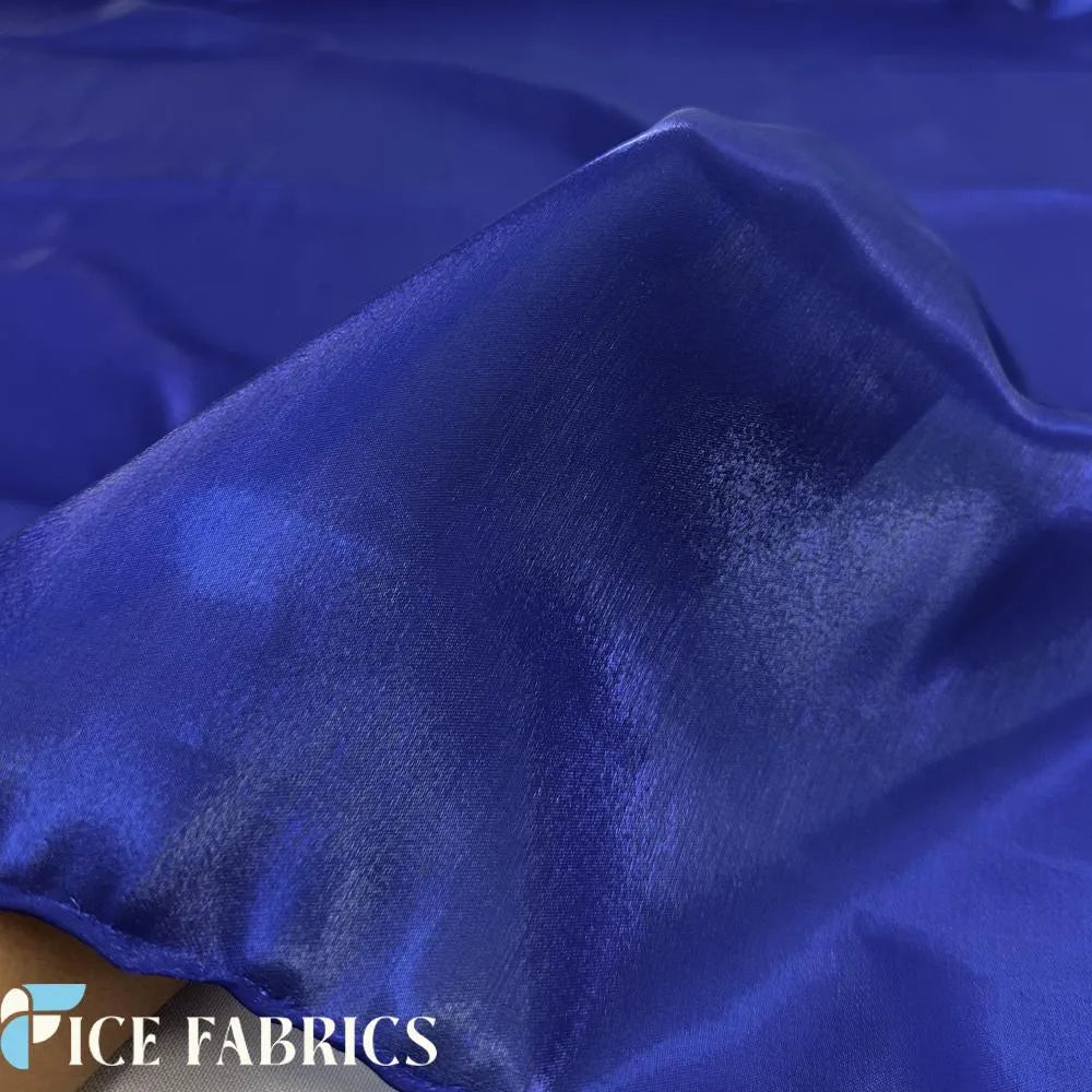 Royal Blue Crystal Reflective Liquid Chiffon Fabric By The Yard