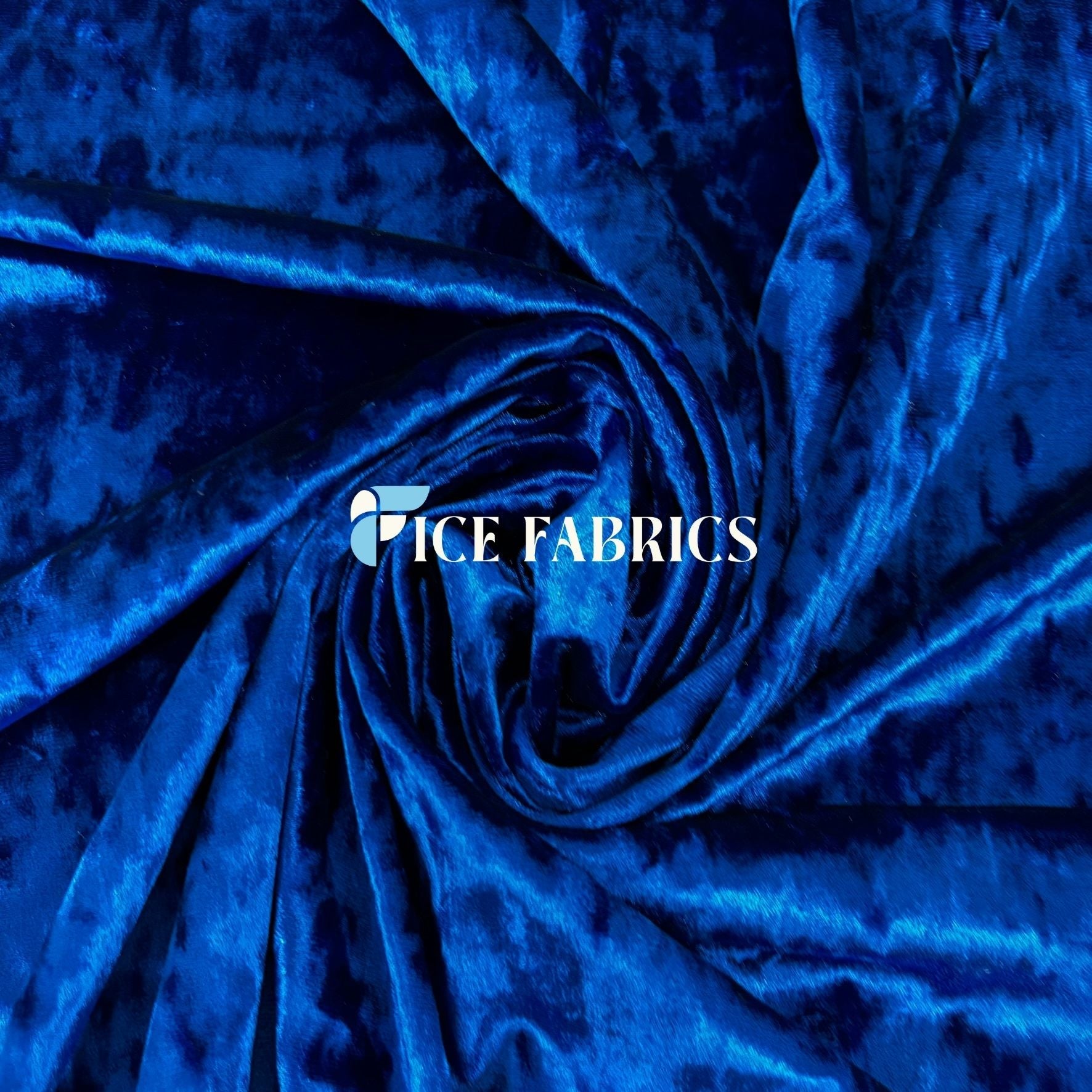 Royal Blue Stretch Crushed Velvet Upholstery Fabric