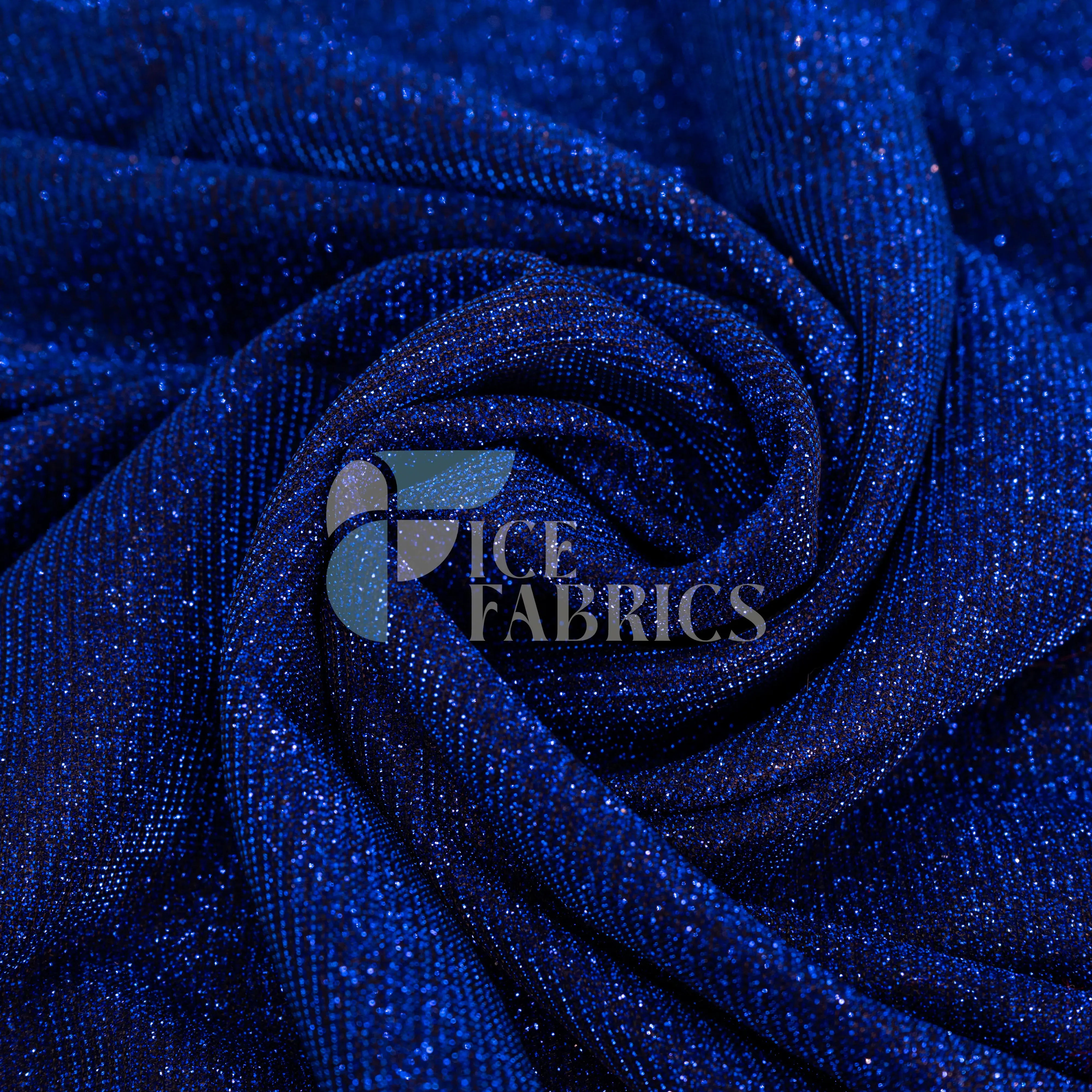 Royal Lurex Sparkle Glitter Knit Spandex Fabric