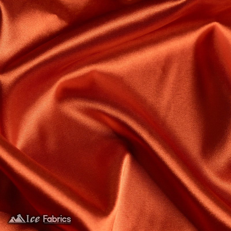 Silky Charmeuse Stretch Satin Fabric Fashion Fabric Rust