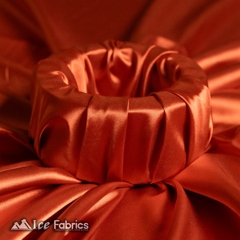 Silky Charmeuse Stretch Satin Fabric Fashion Fabric Rust