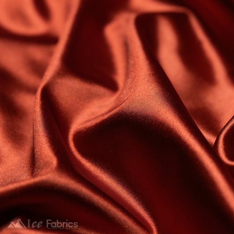 4 Way Stretch Silky Satin Wholesale Fabric By The Roll (20 Yards)ICE FABRICSICE FABRICSHeavy and shiny20 Yard Bolt (60” Wide )Rust4 Way Stretch Silky Satin Wholesale Fabric By The Roll (20 Yards ) ICE FABRICS |Rust
