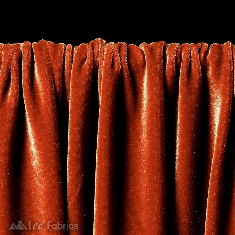 Ice Fabrics Stretch Velvet Fabric Soft and Smooth ICE FABRICS Rust