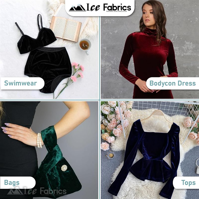 Ice Fabrics Stretch Velvet Fabric Soft and Smooth ICE FABRICS Rust