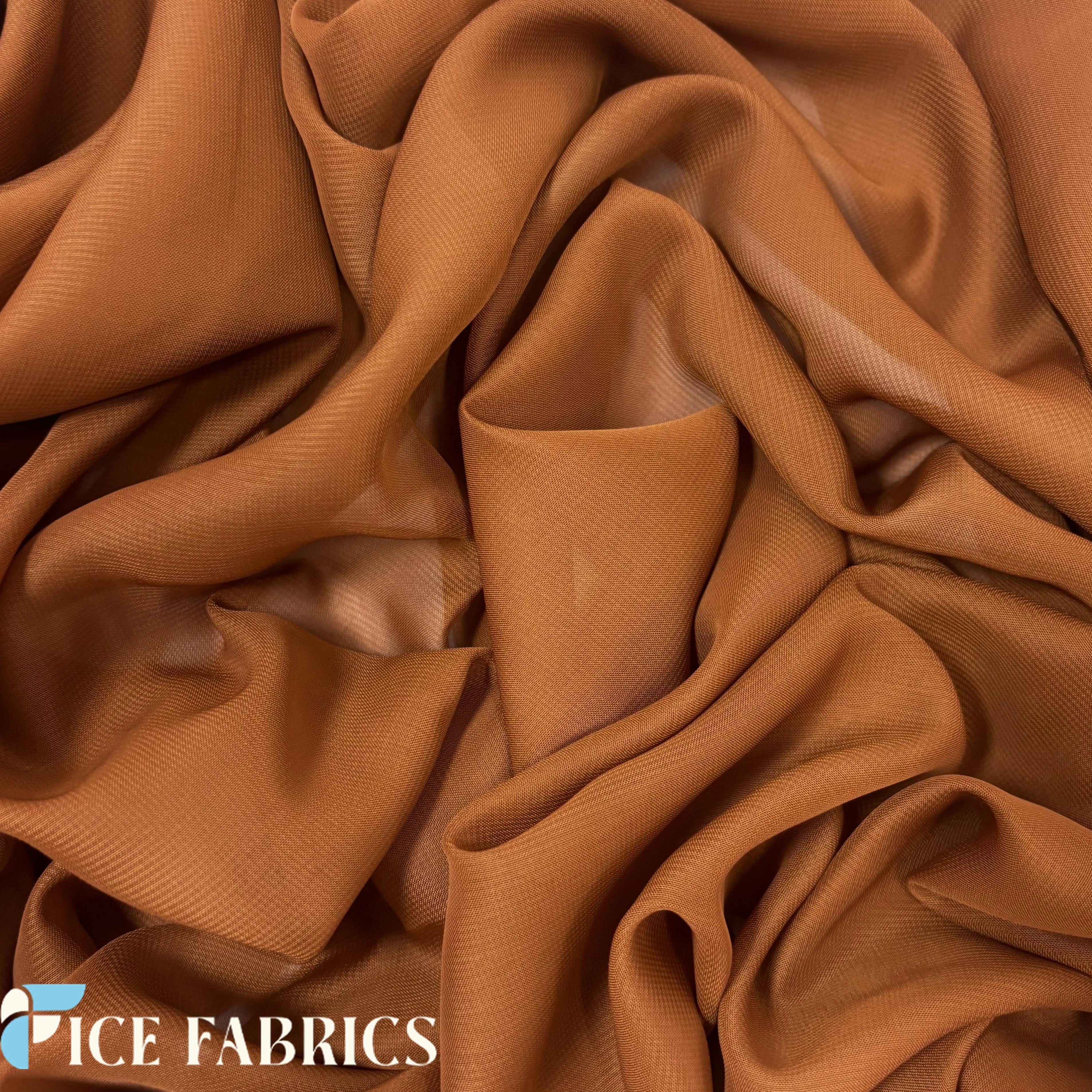 Rust Mia Chiffon Fabric / 60’’ Wide Soft chiffon Sheer Fabric
