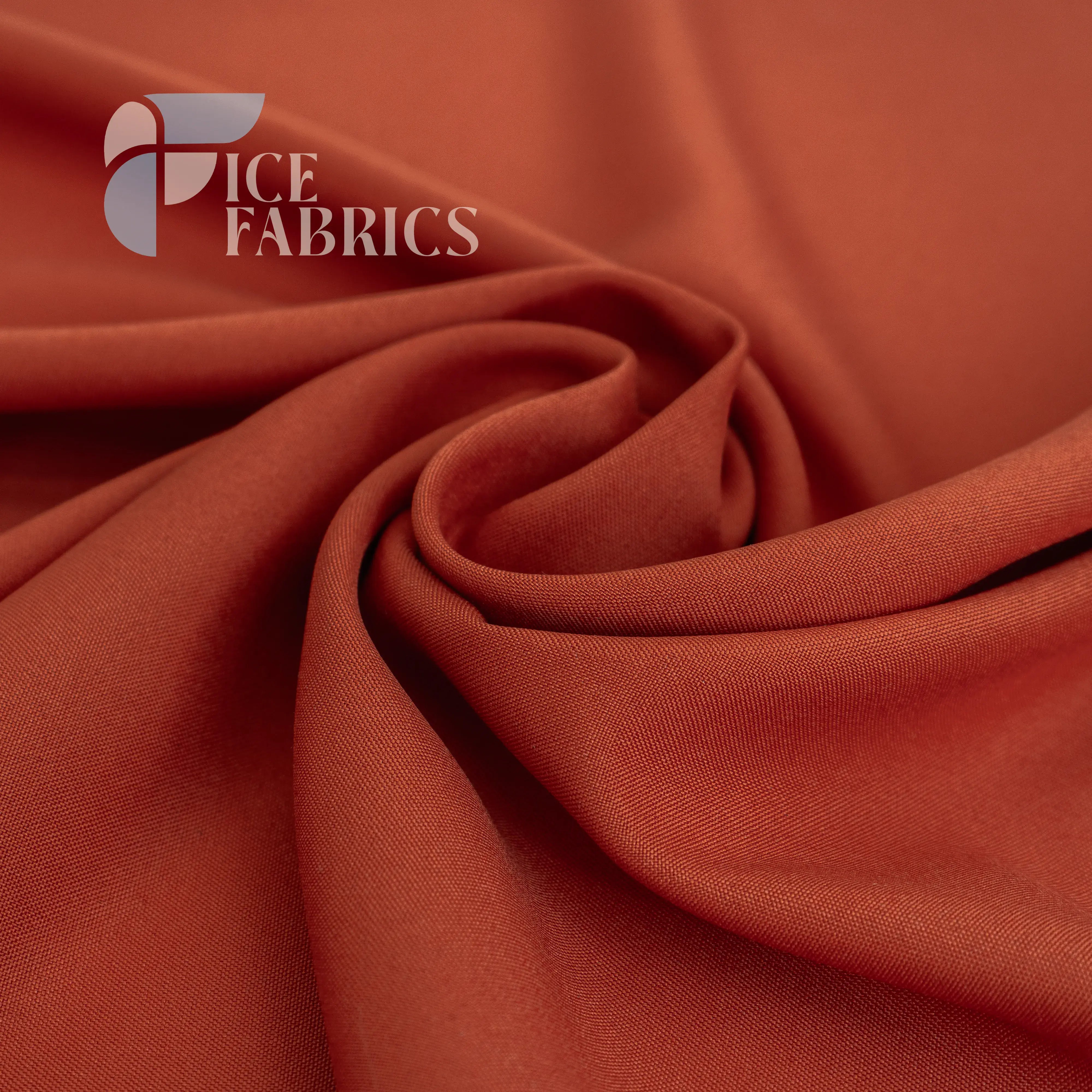 Rust Solid Poly Poplin Fabric By The Yard