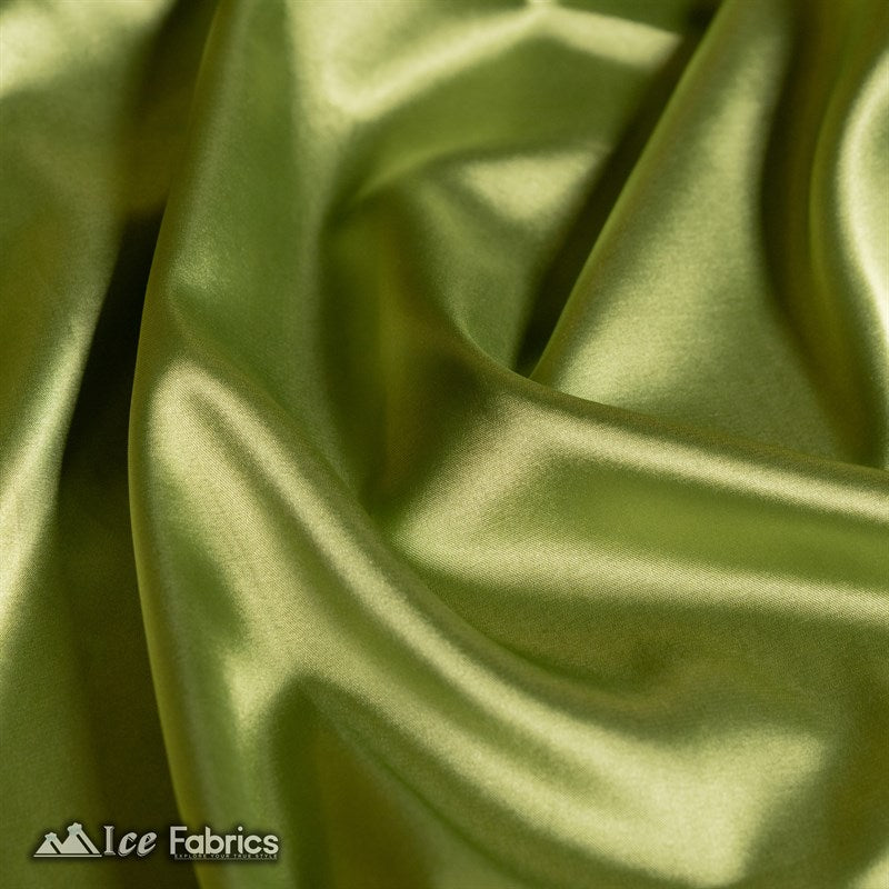 Silky Charmeuse Stretch Satin Fabric Fashion Fabric Sage Green