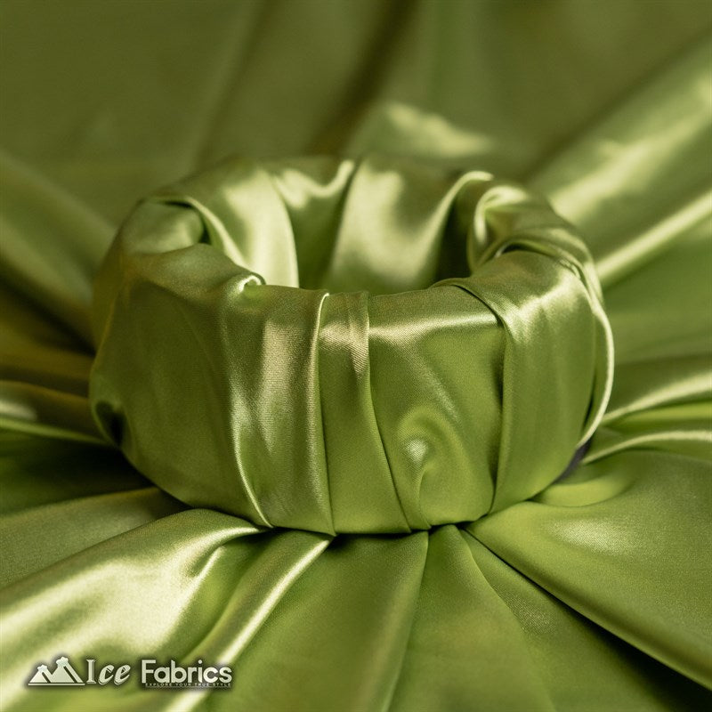 Silky Charmeuse Stretch Satin Fabric Fashion Fabric Sage Green