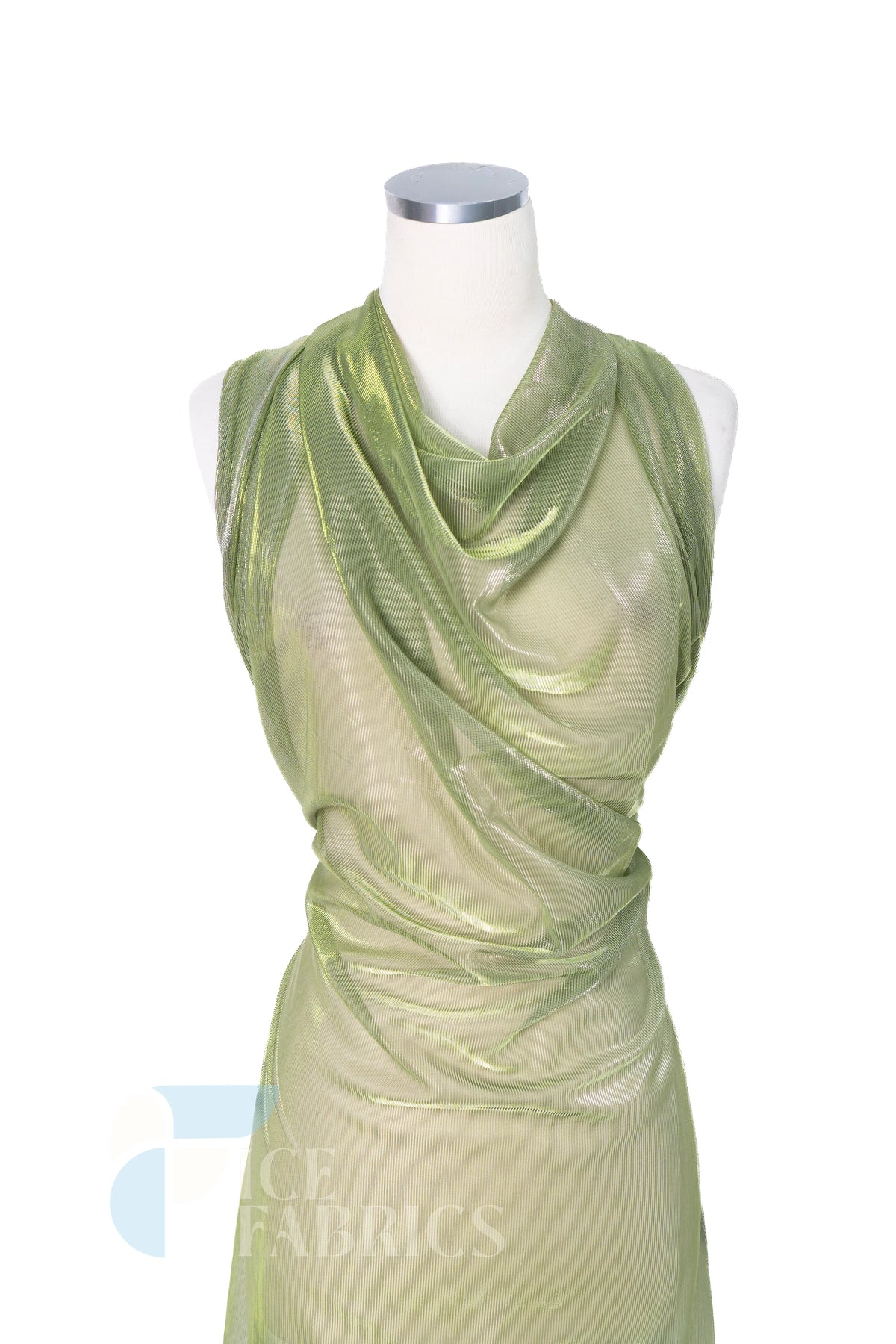 Shimmery Reflective Metallic Mesh Fabric