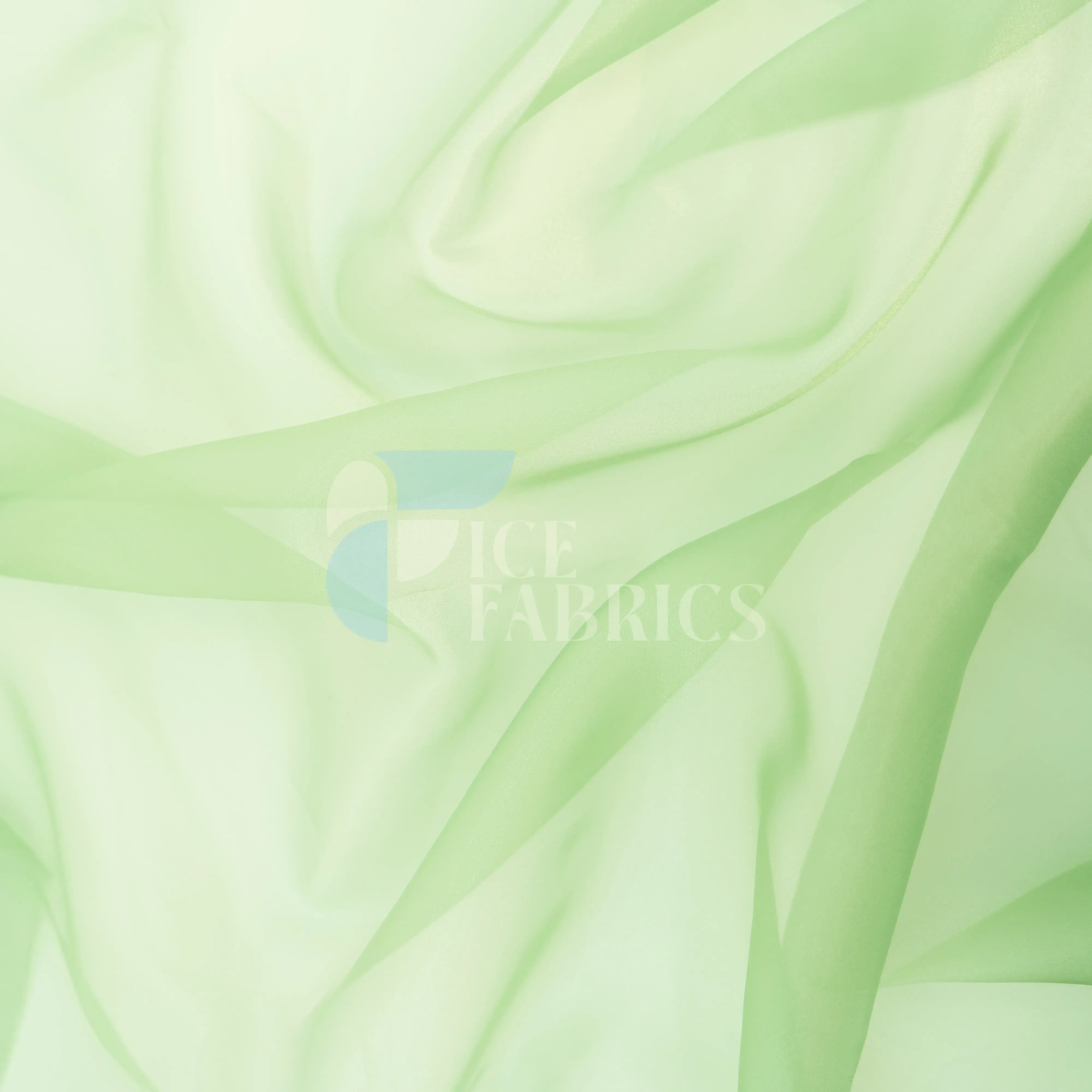 Sage Crystal Sheer Organza Fabric By The Yard