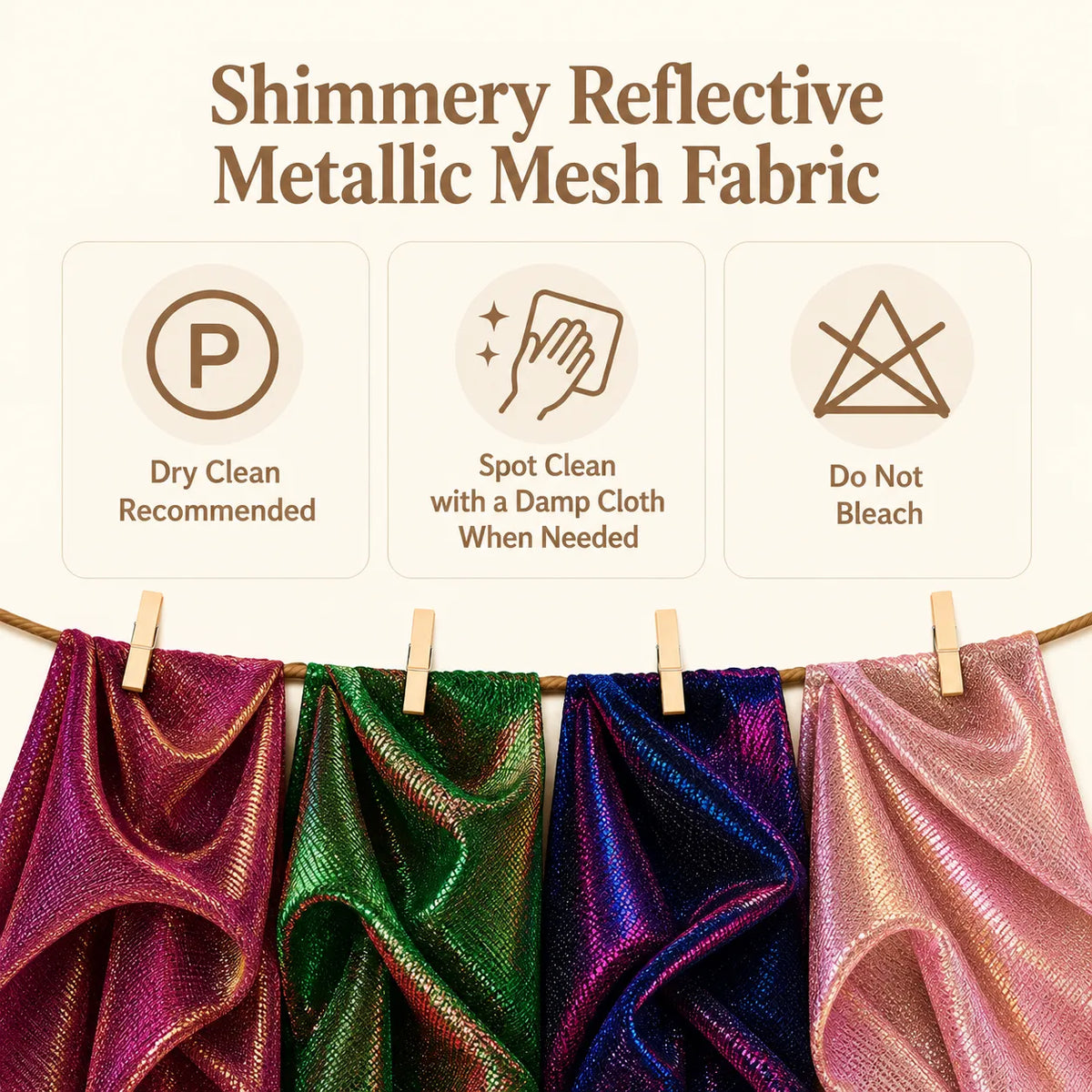 Sheer metallic mesh fabric