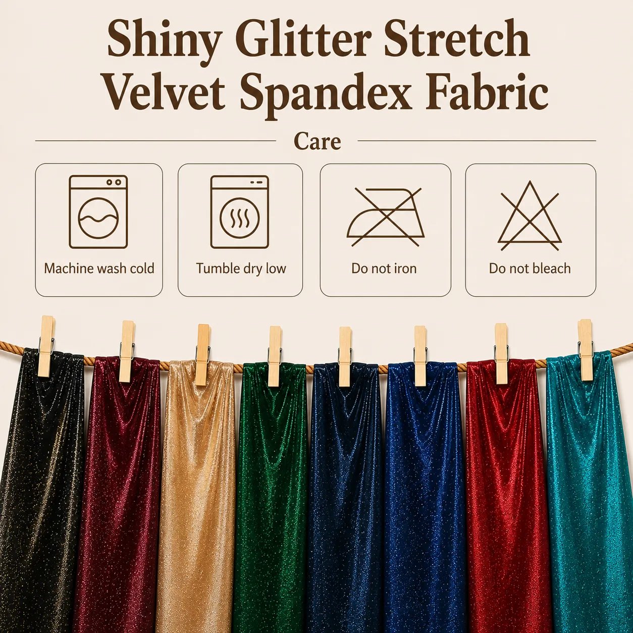 Glitter Stretch Velvet Fabric By The Roll | VelvetGlow