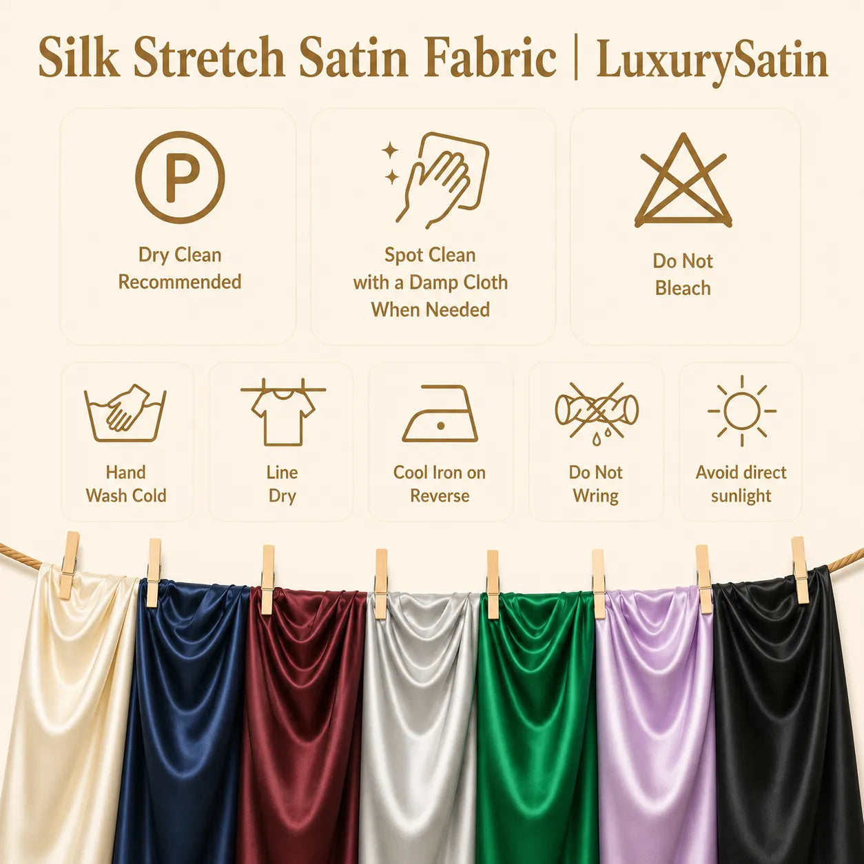 Luxury Silk Stretch Satin Fabric
