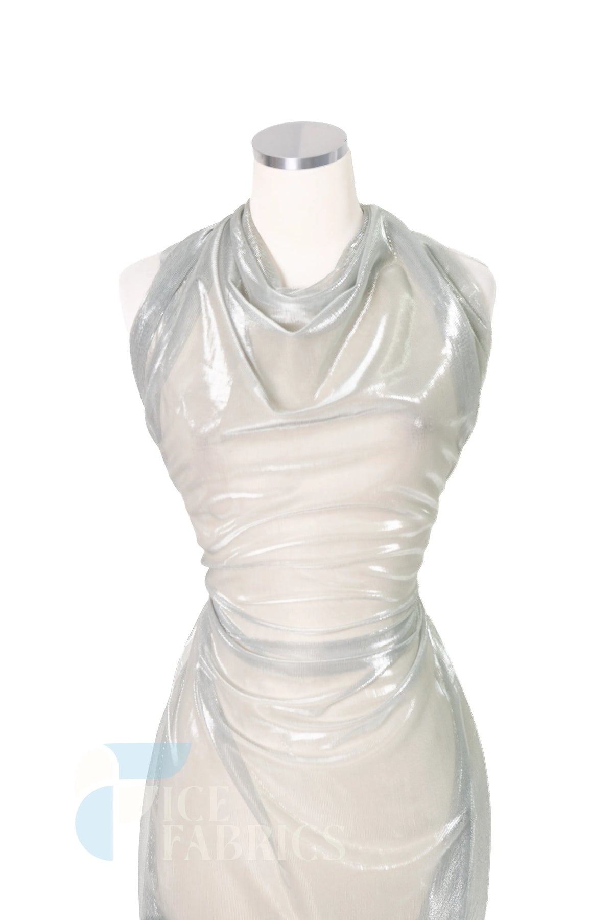 Shimmery Reflective Metallic Mesh Fabric