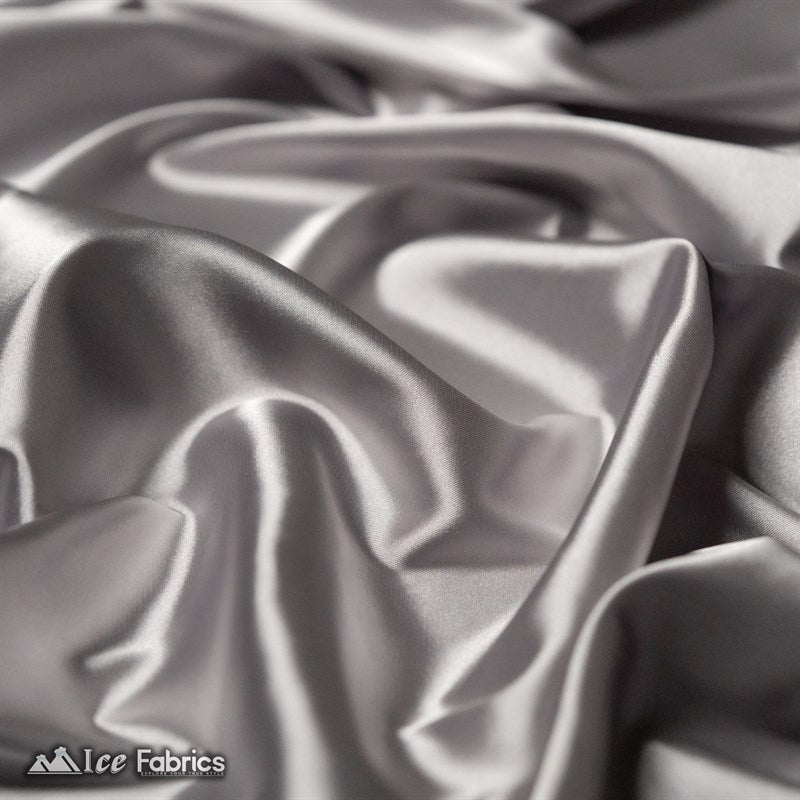 Silky Charmeuse Stretch Satin Fabric Fashion Fabric Silver