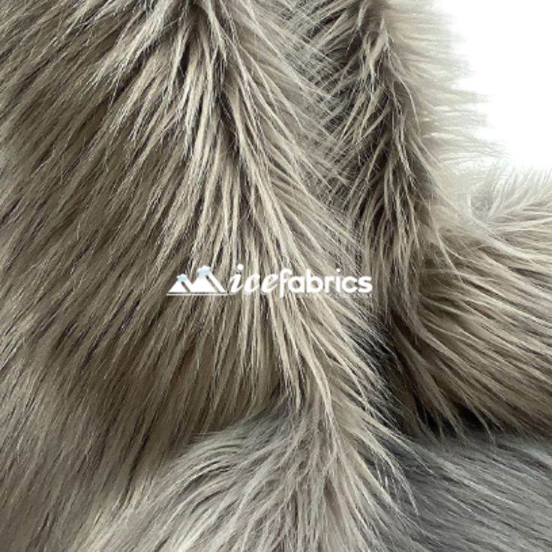 Silver Shaggy Mohair Long Pile Faux Fur Upholstery Fabric
