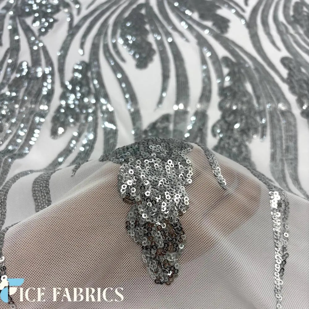 Feather Stretch Sequin Fabric