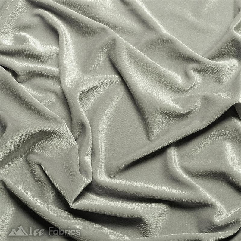 Ice Fabrics Stretch Velvet Fabric Soft and Smooth ICE FABRICS Silver