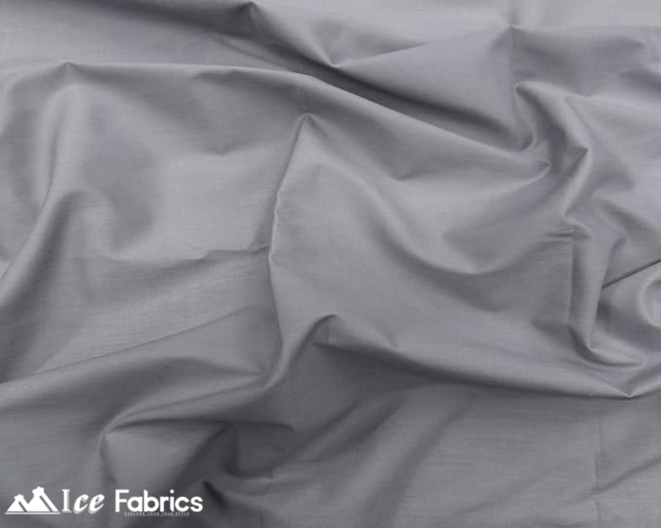 Silver Broadcloth Polyester Cotton Fabric | Poly Cotton Fabric