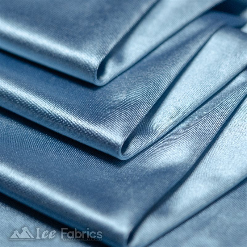 4 Way Stretch Silky Satin Wholesale Fabric By The Roll (20 Yards)ICE FABRICSICE FABRICSHeavy and shiny20 Yard Bolt (60” Wide )Sky Blue4 Way Stretch Silky Satin Wholesale Fabric By The Roll (20 Yards ) ICE FABRICS |Sky Blue