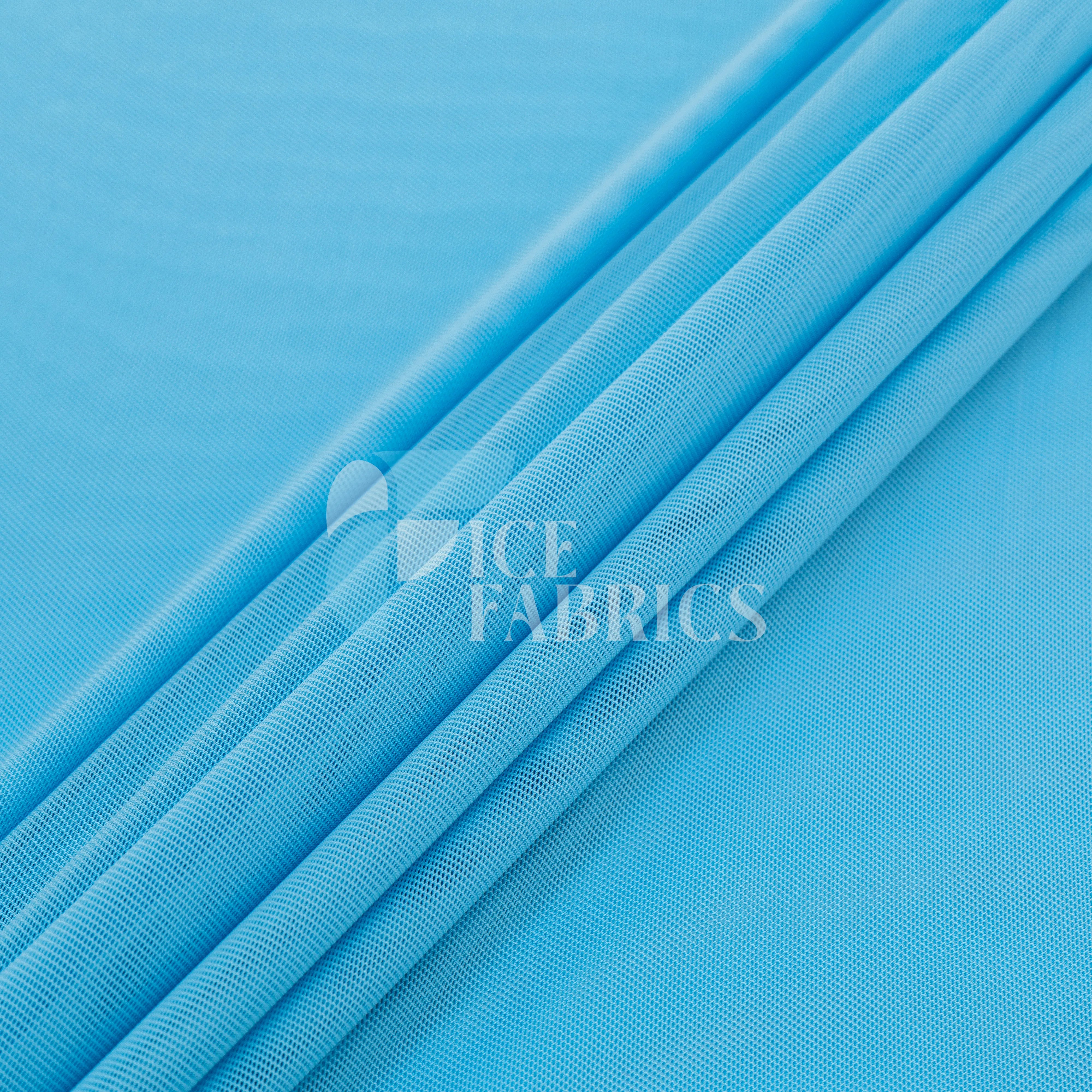 Sky Blue 4 Way Stretch Nylon Spandex Power Mesh Fabric