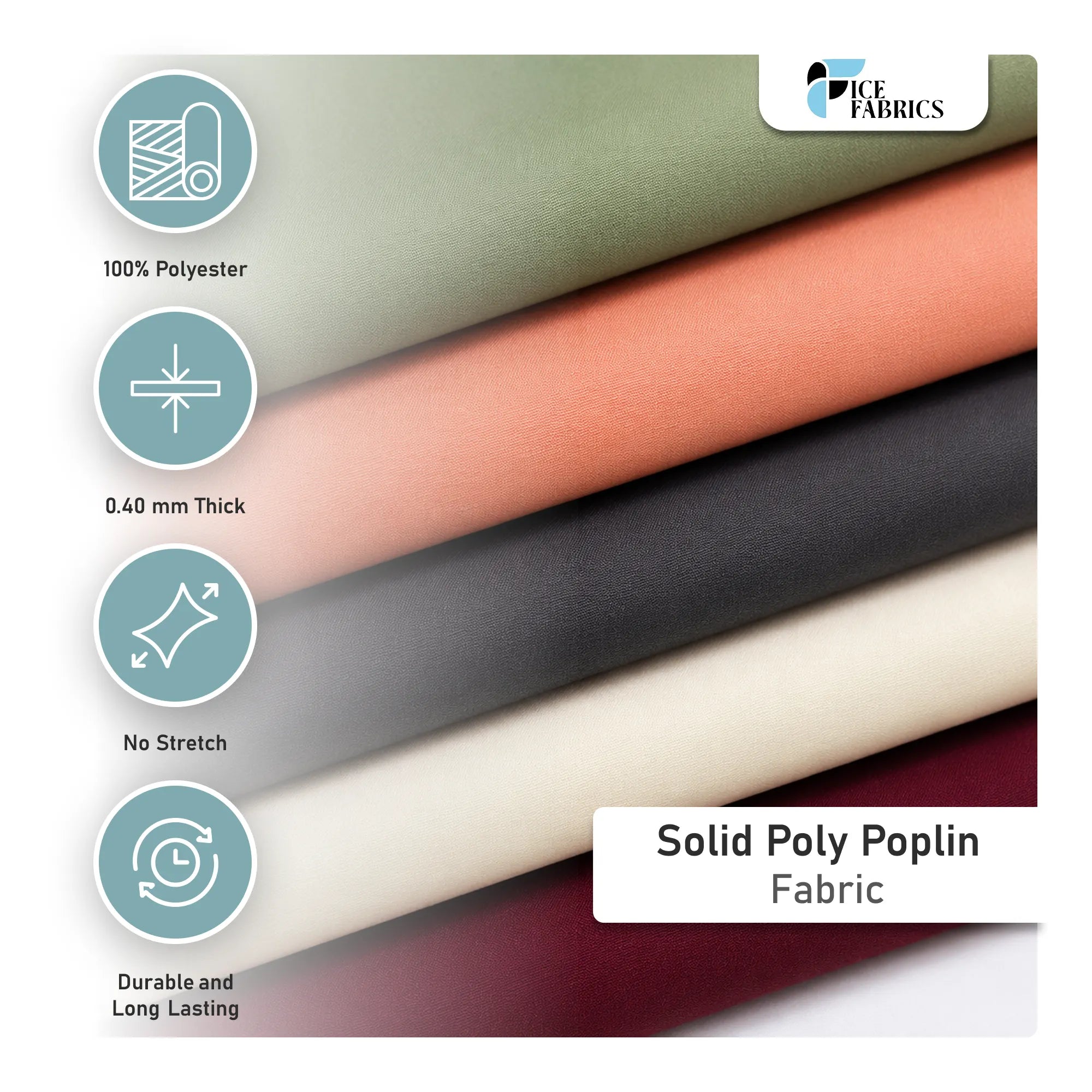 Solid Poly Poplin Fabric Details