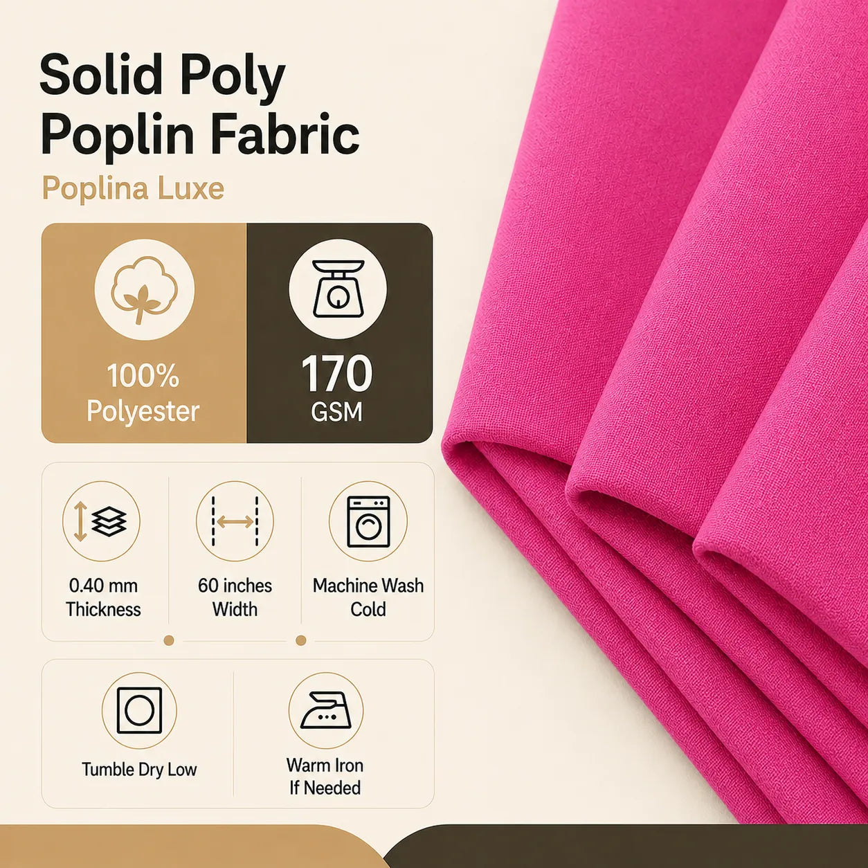 Solid Poly Poplin Fabric Detials Solid Poly Poplin Fabric By The Yard