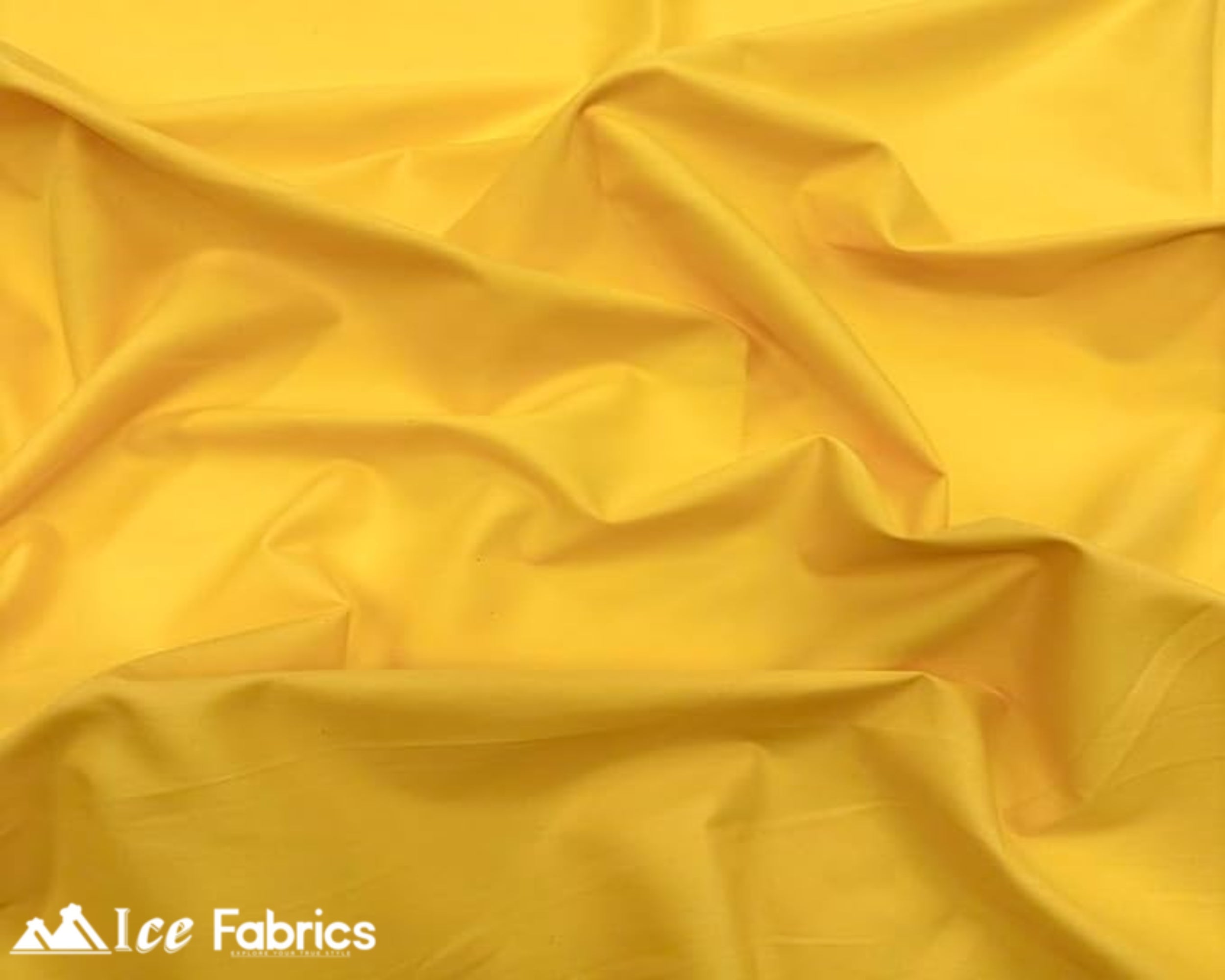 Spa Yellow Broadcloth Polyester Cotton Fabric | Poly Cotton Fabric