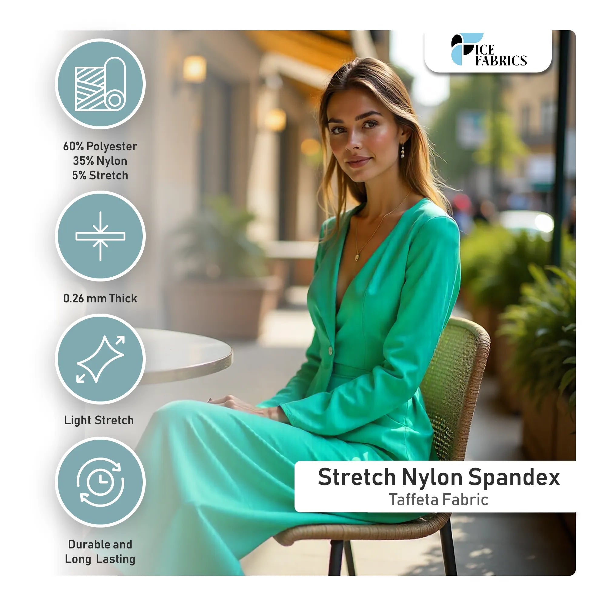 Stretch Nylon Spandex Taffeta Fabric Details