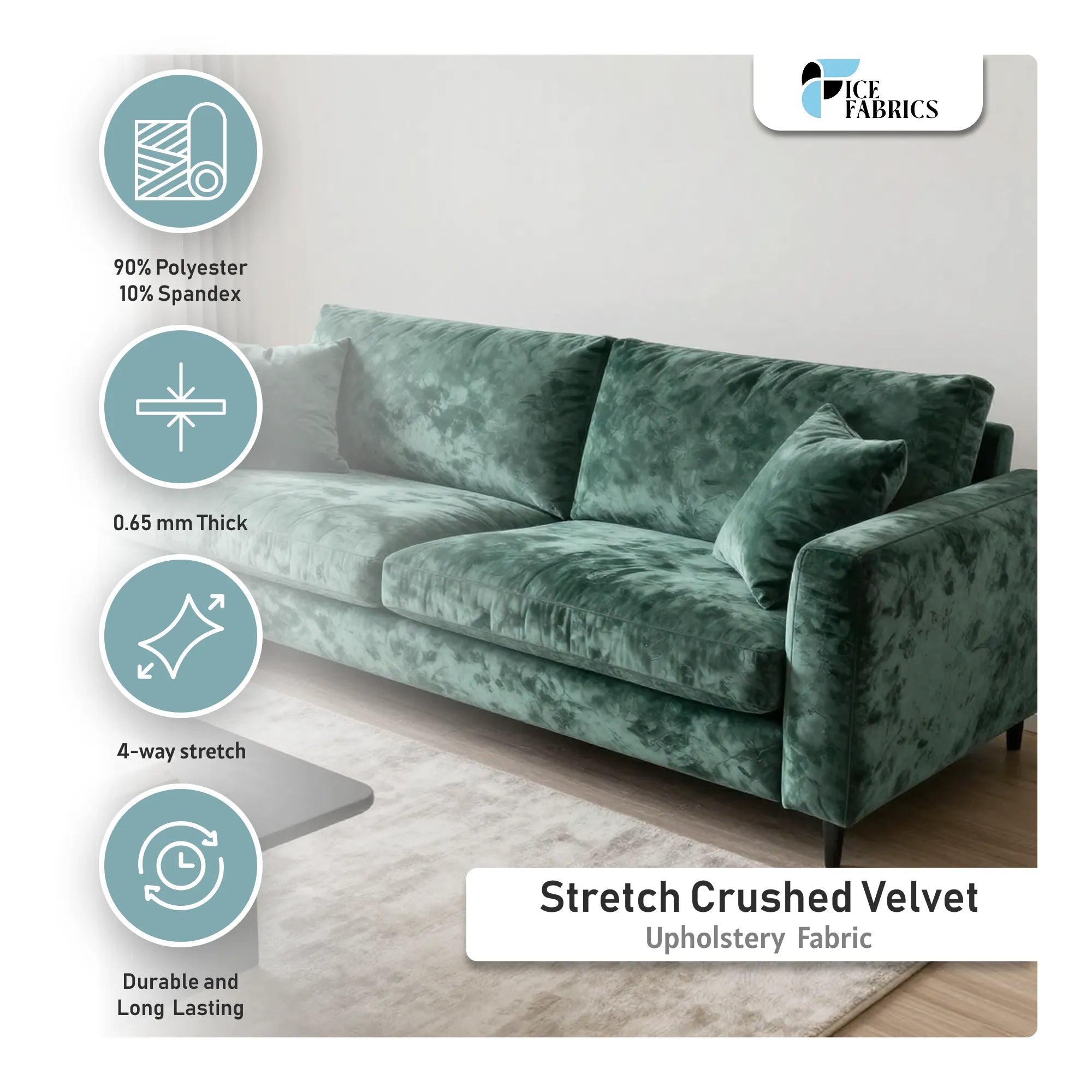 Stretch Crushed Velvet Upholstery Fabric Details