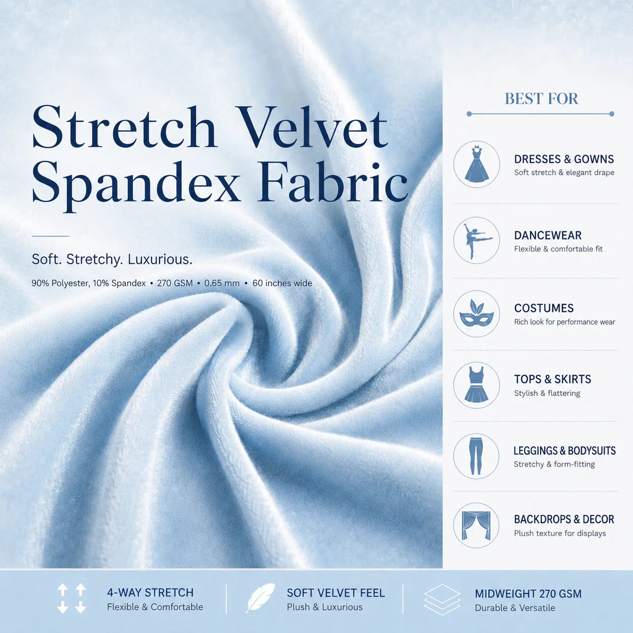 Luxury Stretch Velvet Fabric | VelvetFlex