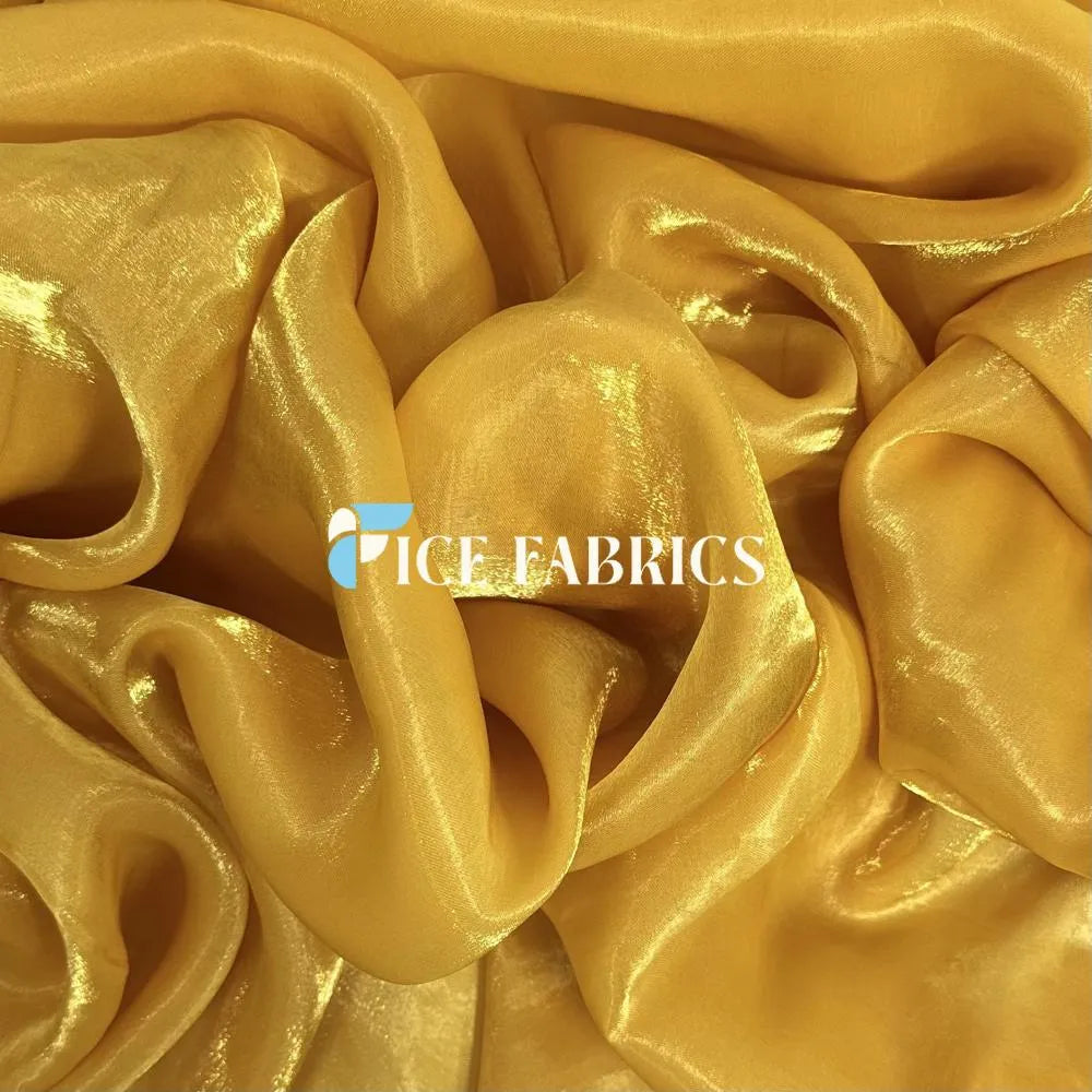 Sunflower Gold Crystal Reflective Liquid Chiffon Fabric