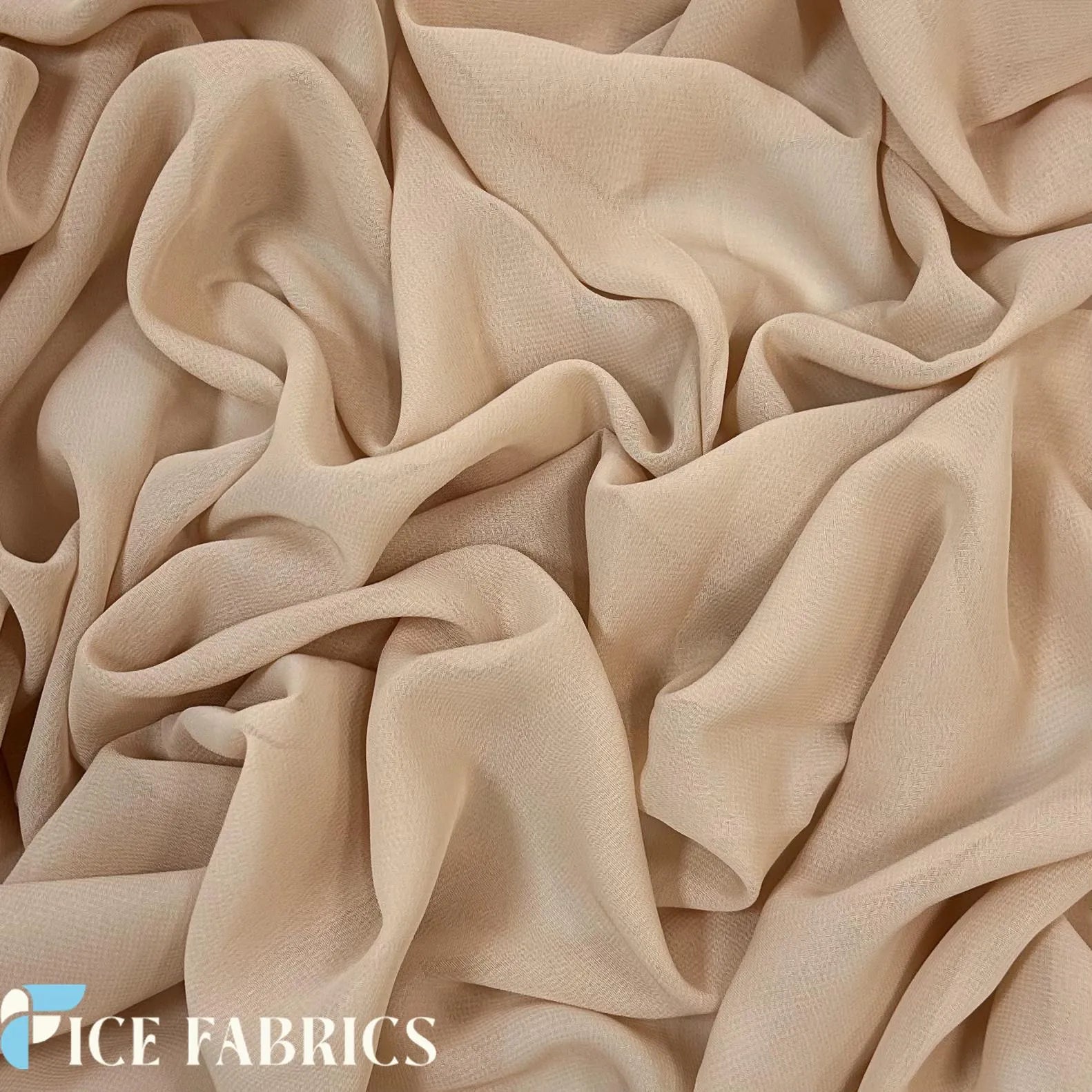 Taupe Mia Chiffon Fabric / 60’’ Wide Soft chiffon Sheer Fabric