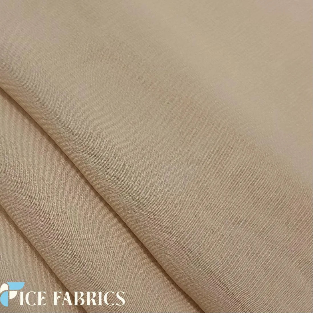Taupe Mia Chiffon Fabric / 60’’ Wide Soft chiffon Sheer Fabric