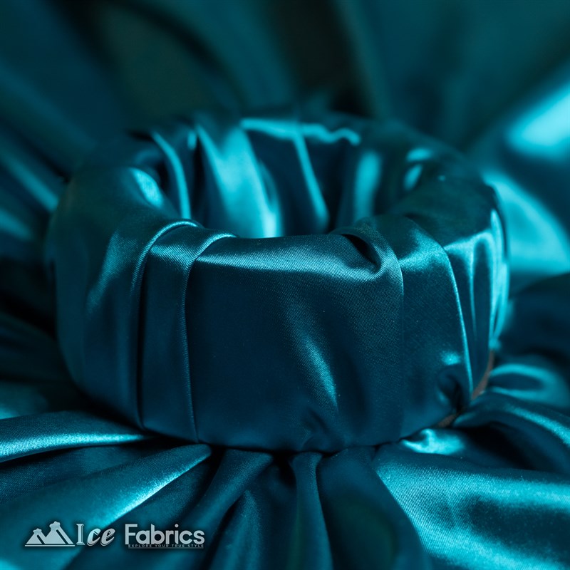 Silky Charmeuse Stretch Satin Fabric Fashion Fabric Teal Blue