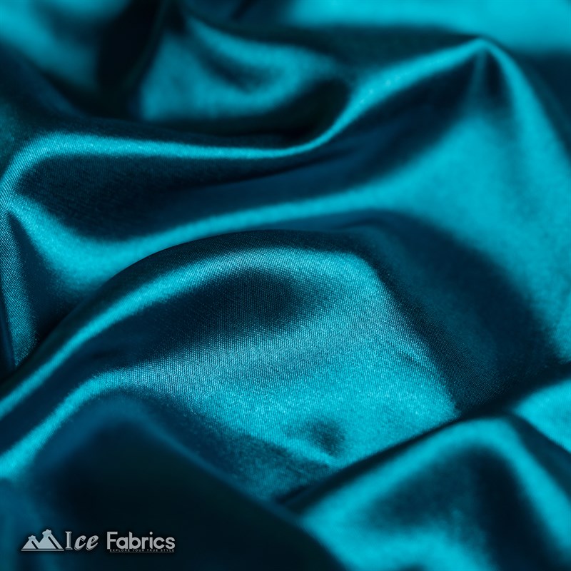 Silky Charmeuse Stretch Satin Fabric Fashion Fabric Teal Blue