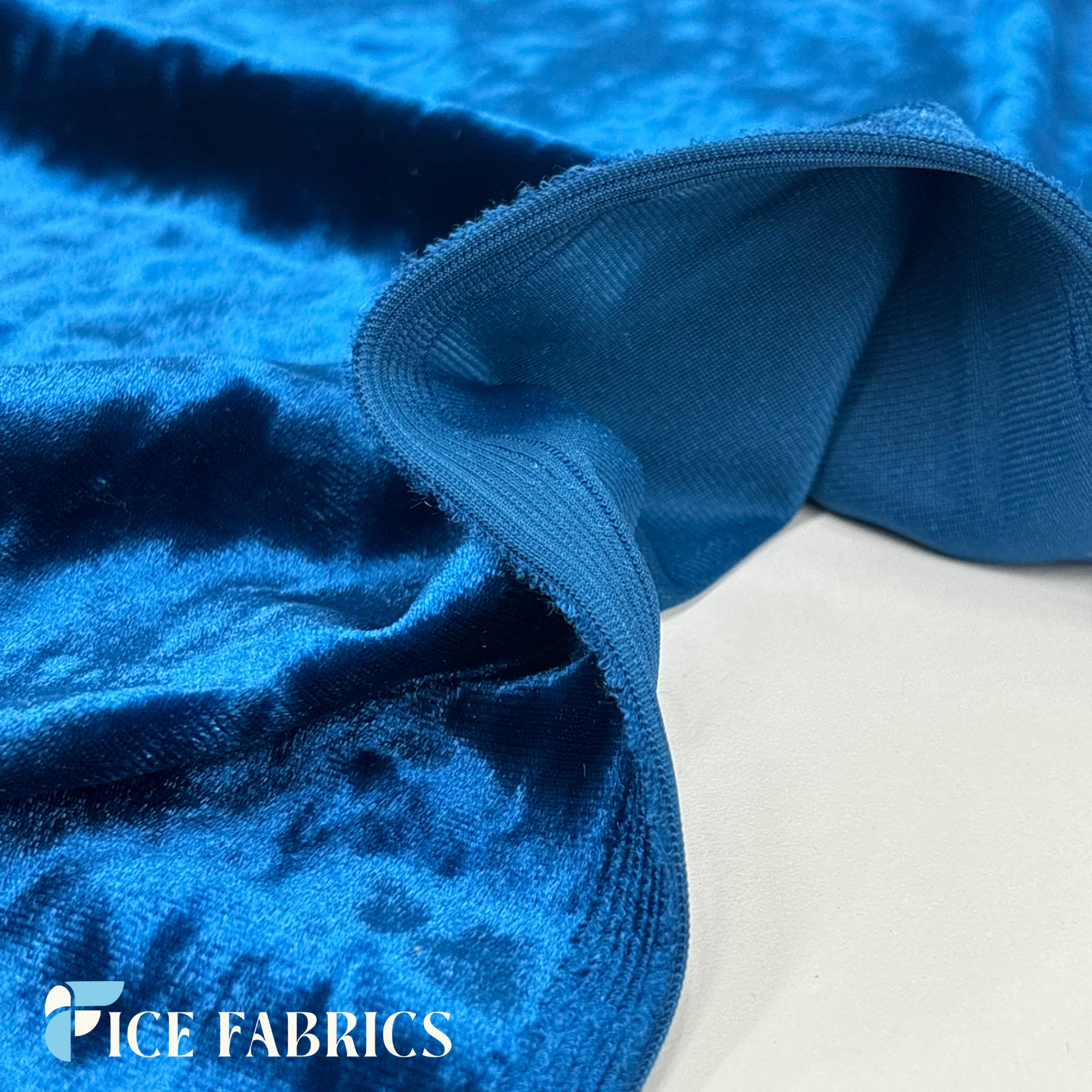 Teal Stretch Crushed Velvet Upholstery Fabric